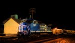 Conrail work train at night